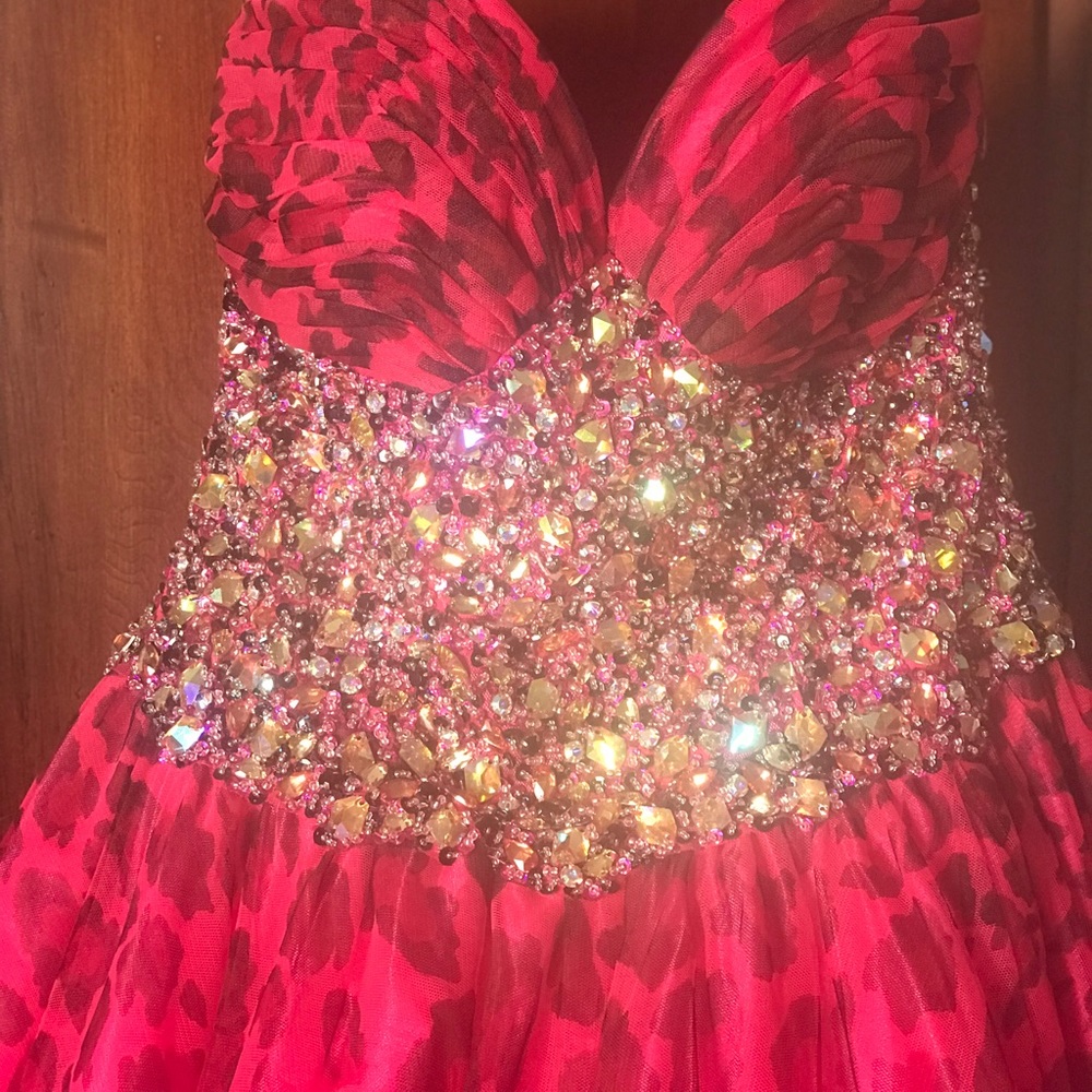 Jovani Size 10 Cheetah Print With Tons Of Stones - image 1